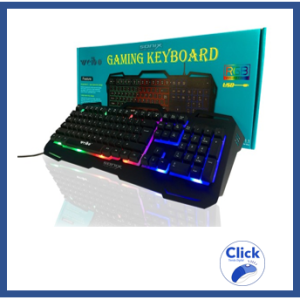 Teclado  gamer alámbrico, luz led 3 colores